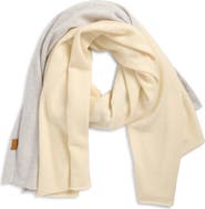 Vince Boiled Cashmere Border Wrap Scarf