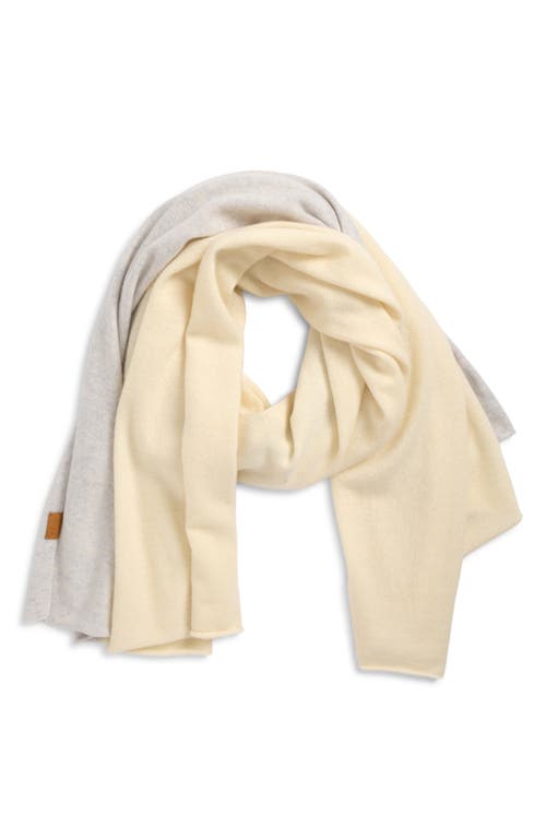 Vince Boiled Cashmere Border Wrap Scarf In White