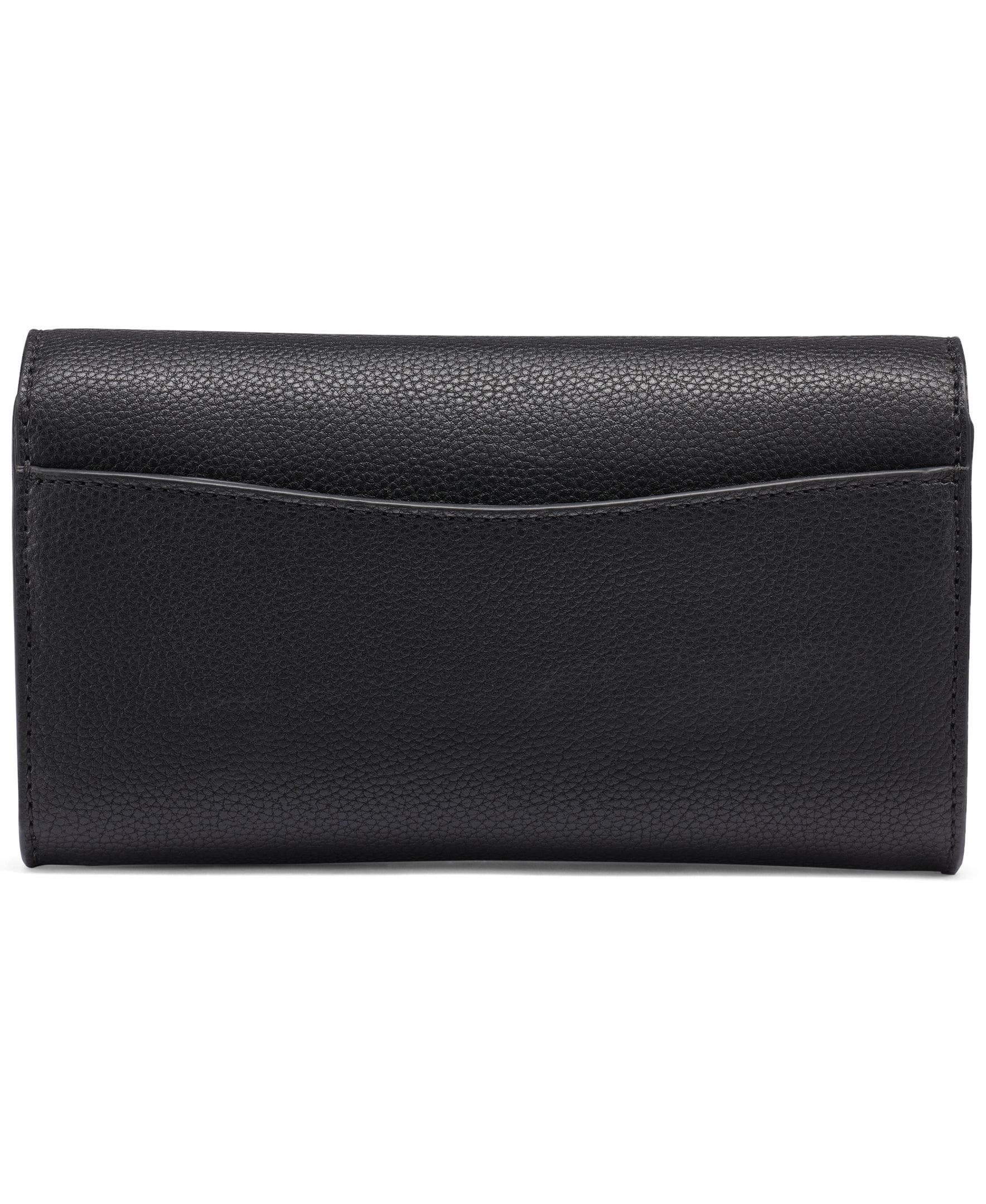 DKNY Bryar Wallet On A String, Alternate, color, Black/Silver