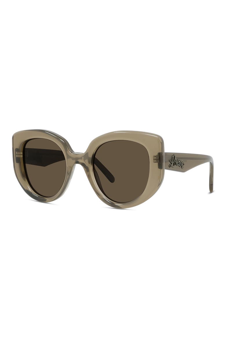 Curvy 49mm Gradient Butterfly Sunglasses, Alternate, color, SHINY DARK GREEN / BROWN