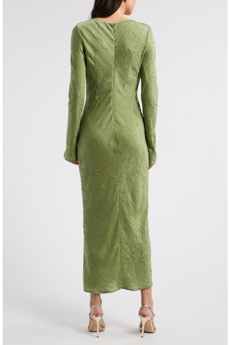 Crinkle Effect Long Sleeve Dress, Alternate, color, OLIVE