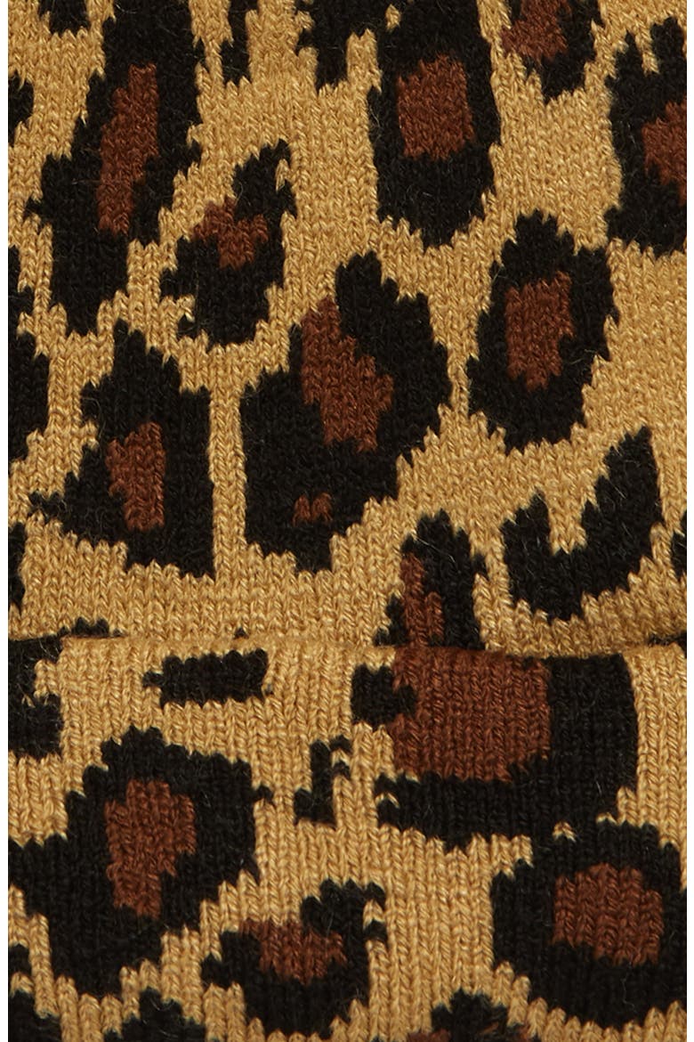 Leopard Spot Beanie, Alternate, color, BROWN COMBO