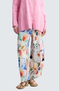 LUUKAA Ivara Painterly Print Linen Pants