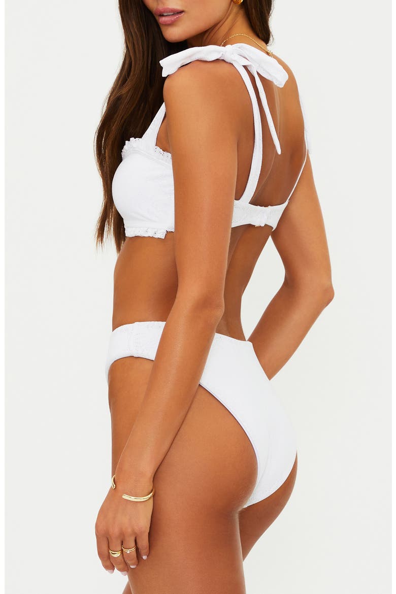 Taryn Ruffle Eyelet Bikini Top, Alternate, color, WHITE