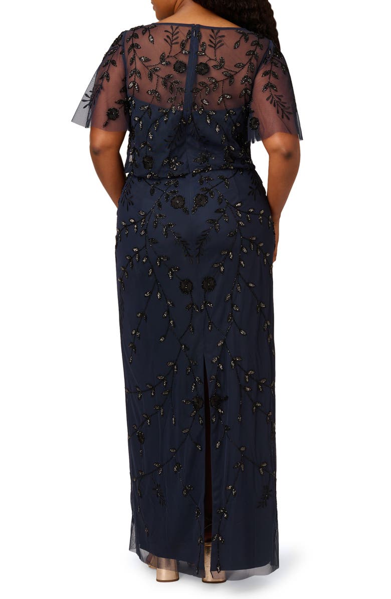 Adrianna Papell Beaded Column Gown, Alternate, color, 