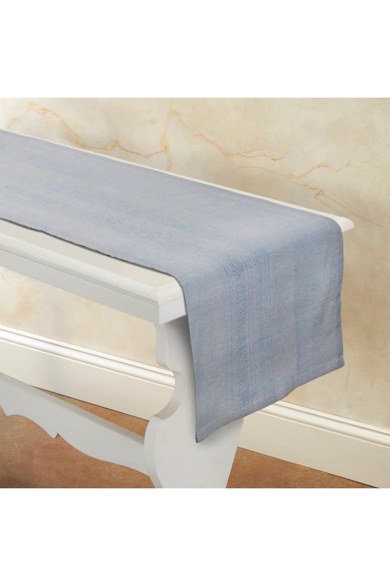 Ecoloom Handwoven Cotton Table Runner, Main, color, Juniper Berry