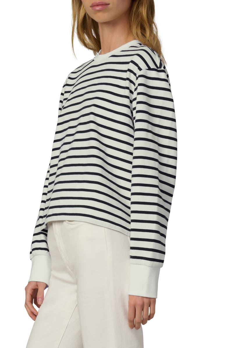 Joe's Stripe Long Sleeve Cotton T-Shirt, Alternate, color, Milk/ Navy Stripe