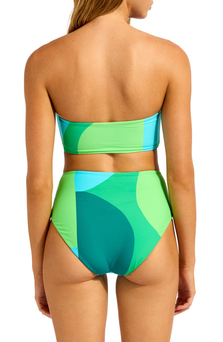 Seafolly High Waist Bikini Bottoms, Alternate, color, Vivid Green