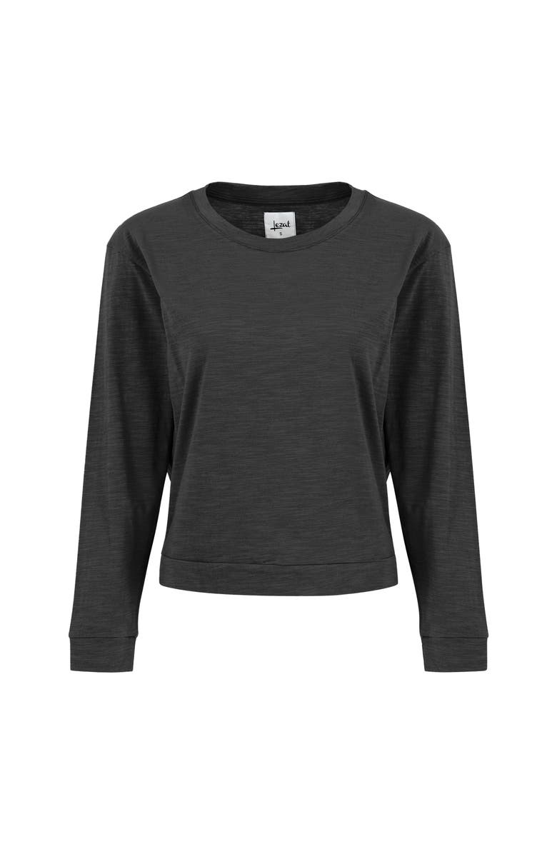 Lezat Tegan Organic Cotton Long Sleeve Pullover, Main, color, Black