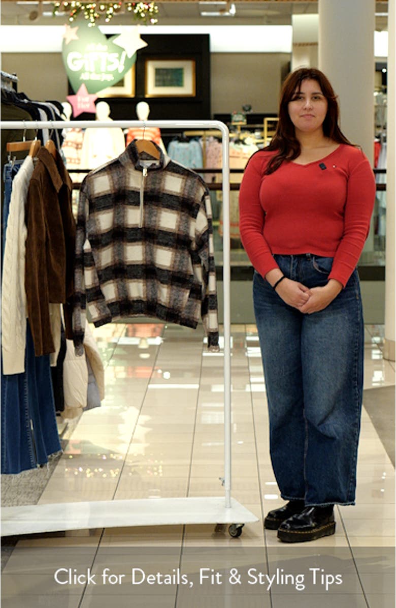 Plaid Quarter Zip Sweatshirt, sales video thumbnail