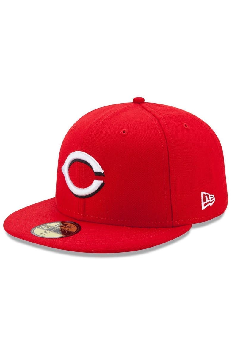 Men's New Era Red Cincinnati Reds Home Authentic Collection On-Field 59FIFTY Fitted Hat, Main, color, RED