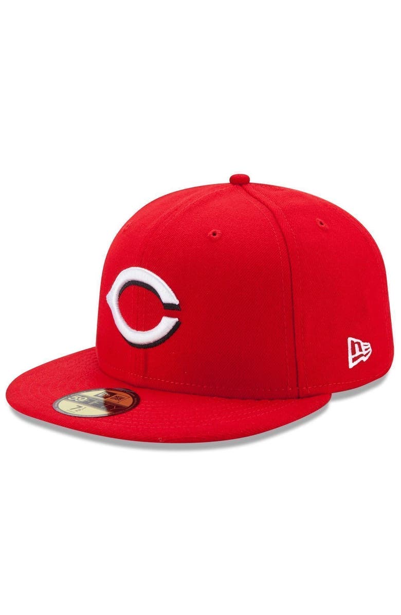 New Era Men's New Era Red Cincinnati Reds Home Authentic Collection On-Field 59FIFTY Fitted Hat, Main, color, Red