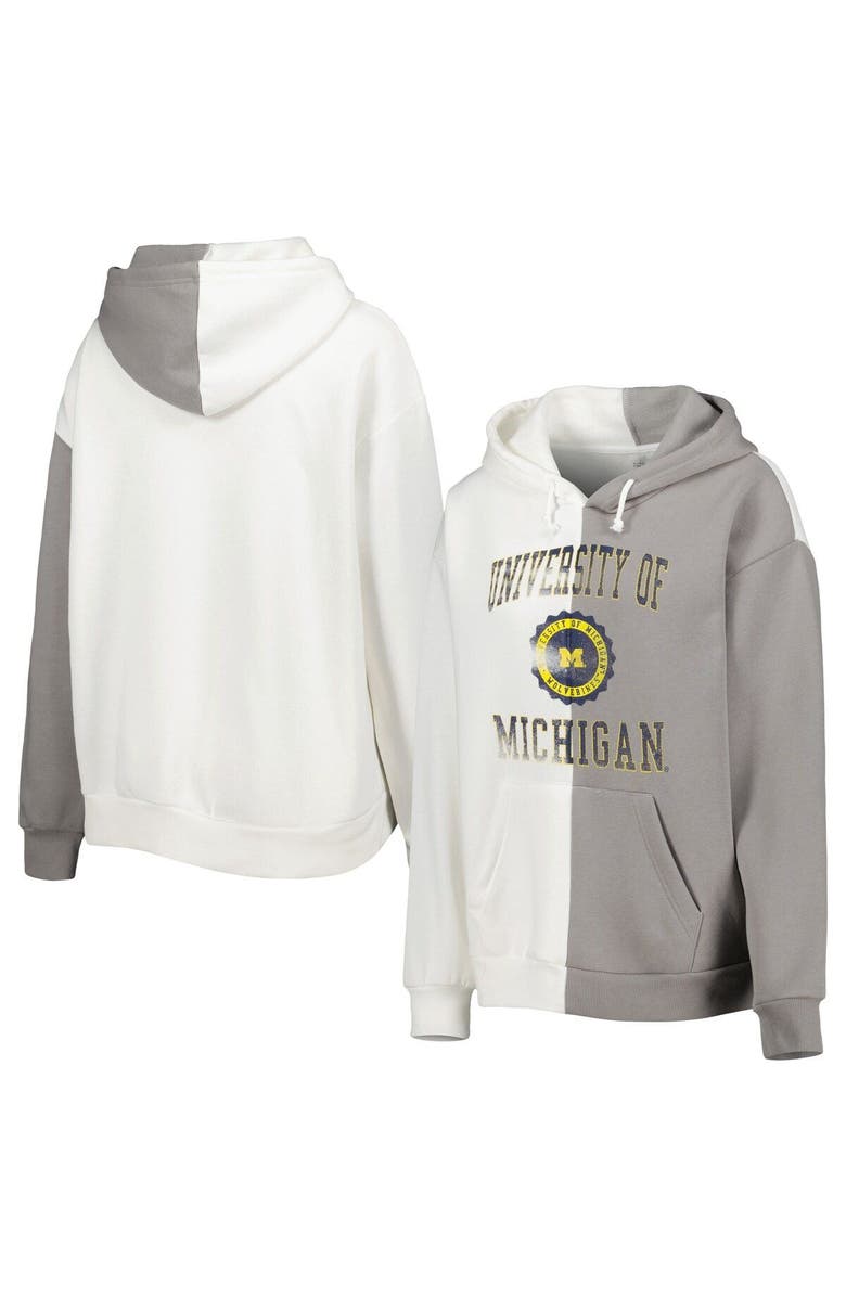 GAMEDAY COUTURE Women's Gameday Couture Gray/White Michigan Wolverines Split Pullover Hoodie, Main, color, White