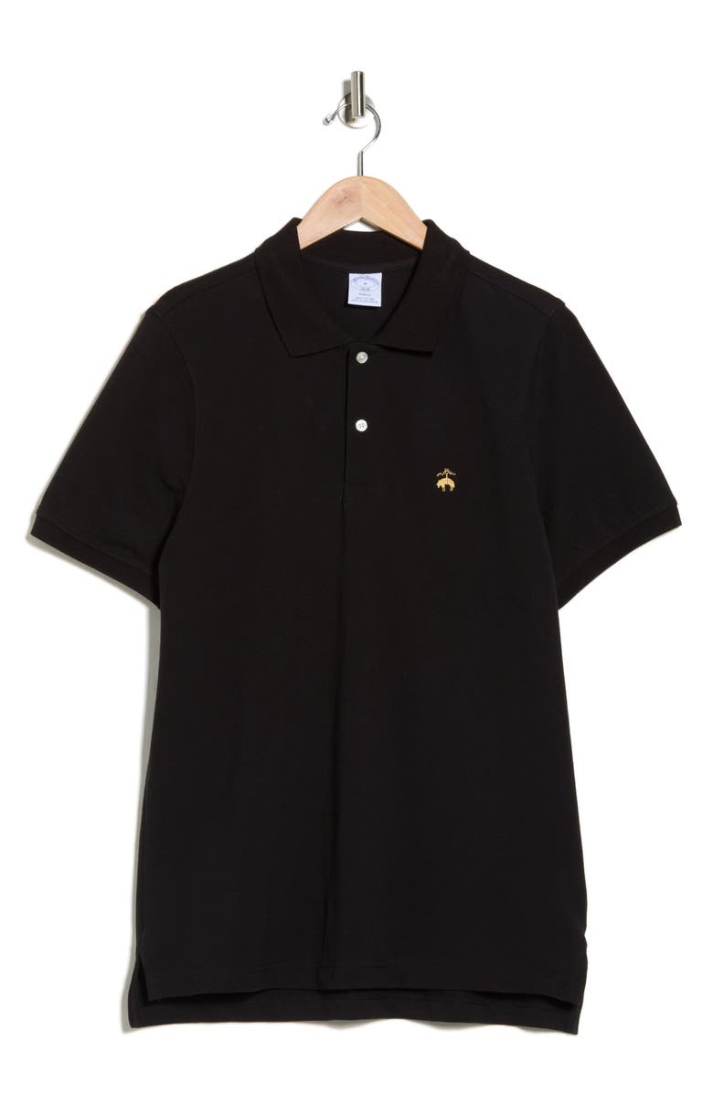 Brooks Brothers Solid Piqué Slim Fit Polo, Alternate, color, Black