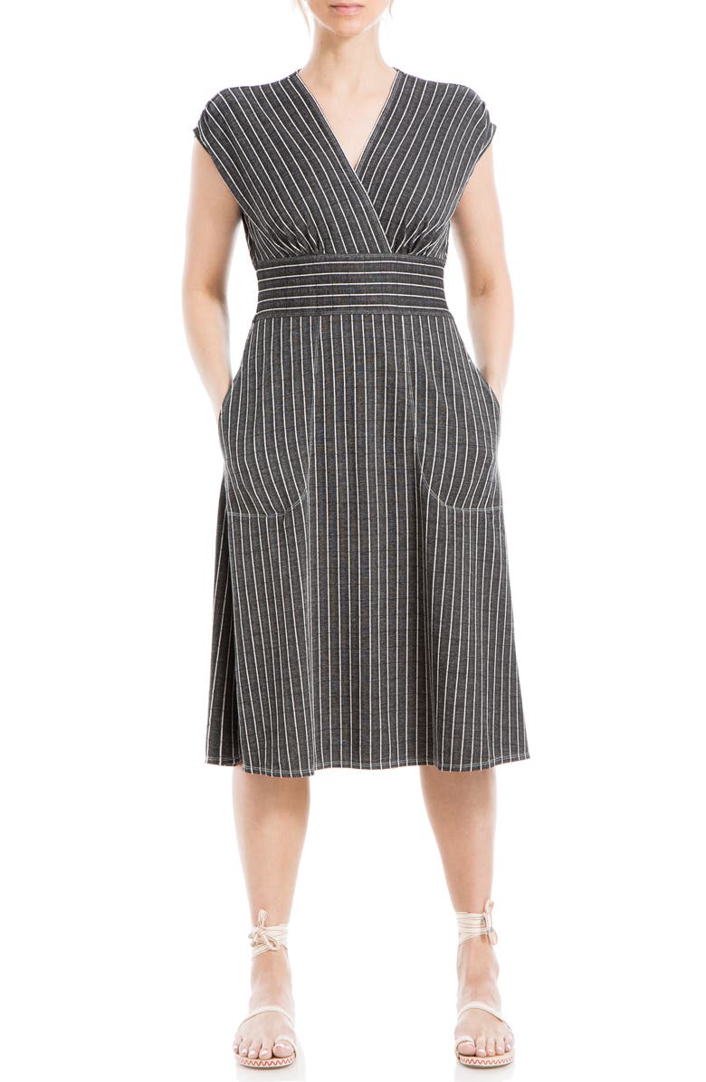 MAX STUDIO Stripe Surplice Neck Dress, Alternate, color, 