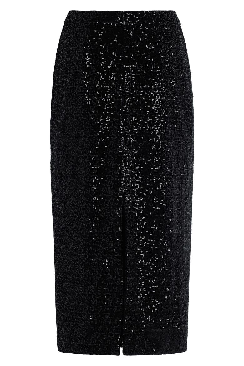 The Out of Your League Sequined Midi Skirt, Alternate, color, PARTY BLACK