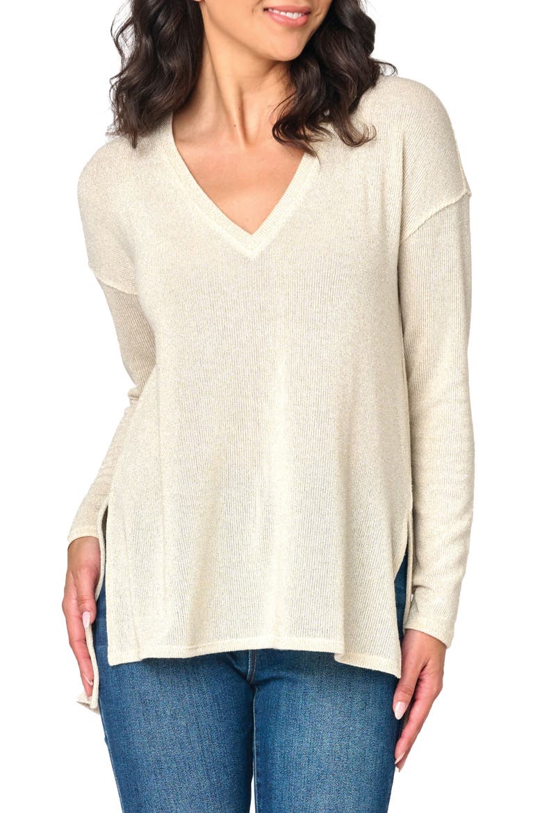 V-Neck High-Low Tunic, Main, color, OYSTER