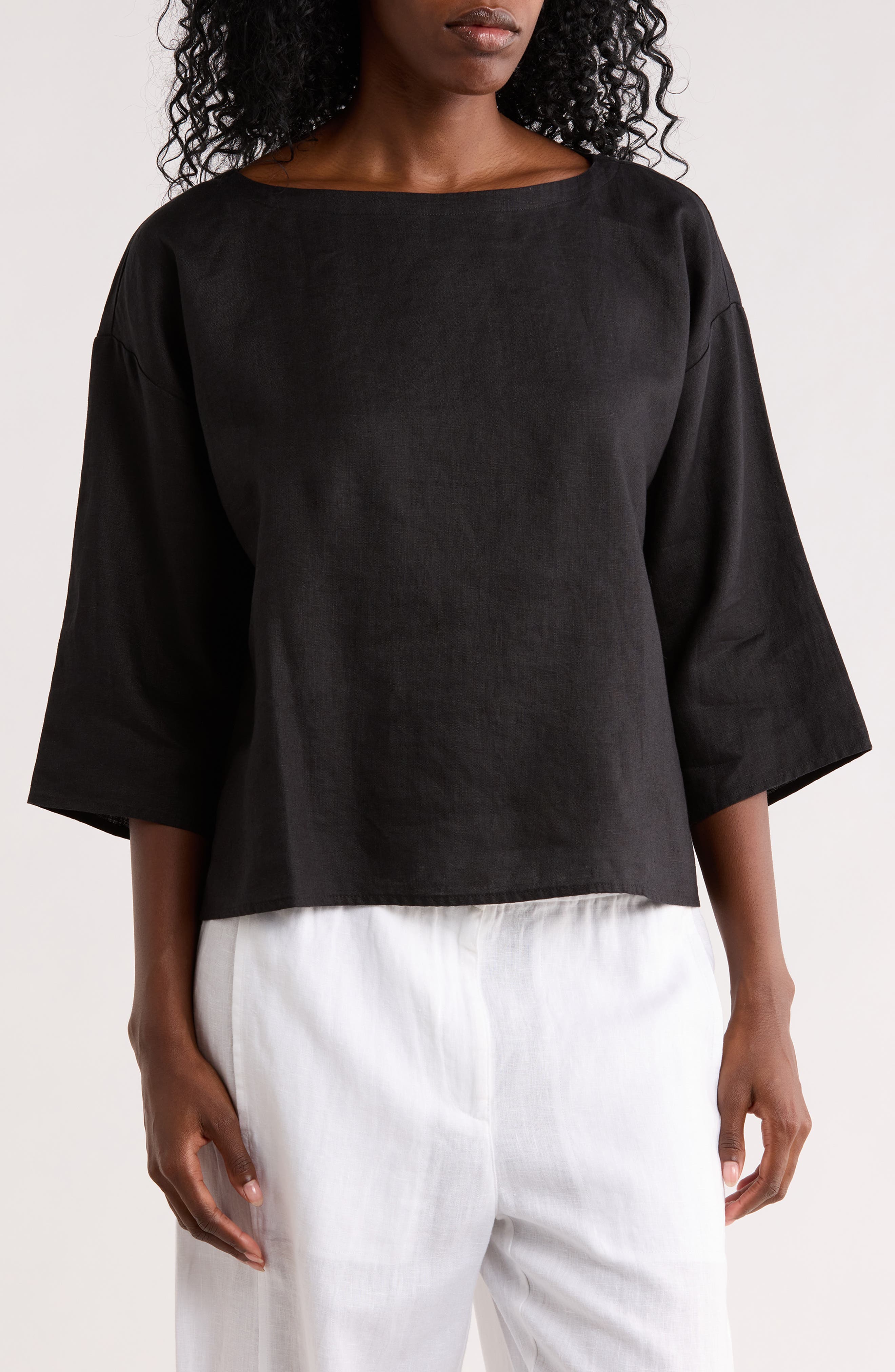 Eileen Fisher Bateau Neck Box Top