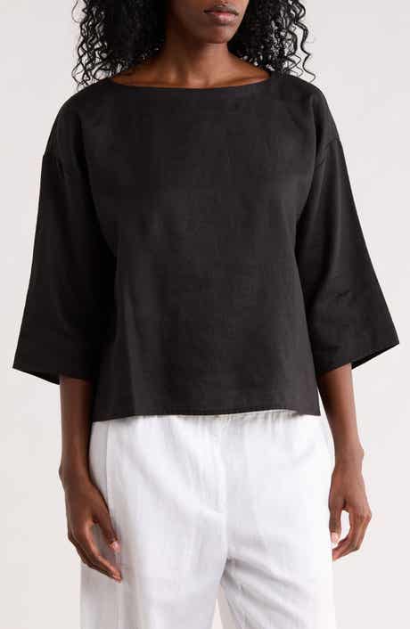 Eileen Fisher Bateau Neck Box Top