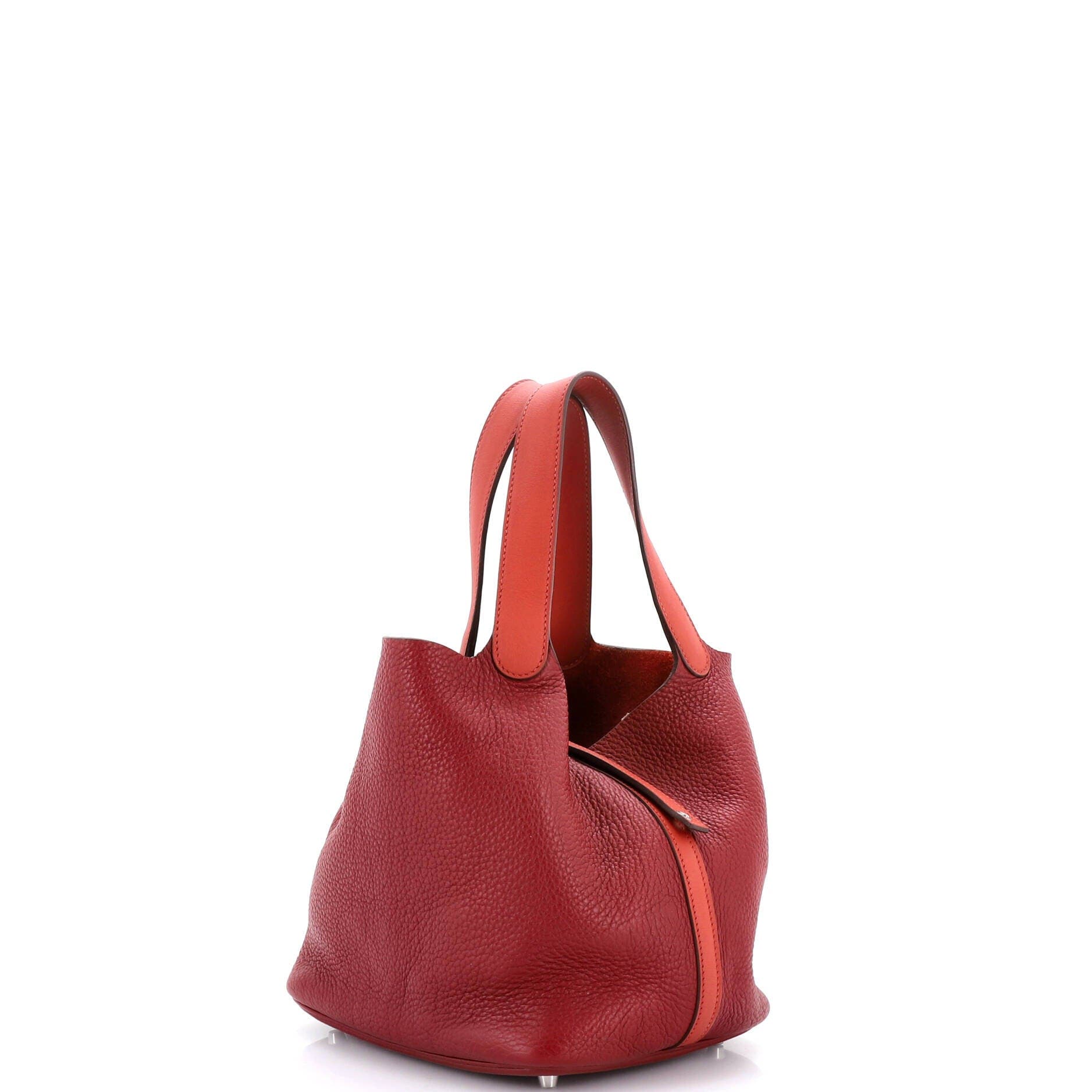 Pre-Owned Hermes Picotin Lock Bag Bicolor Clemence MM, Alternate, color, Rouge H