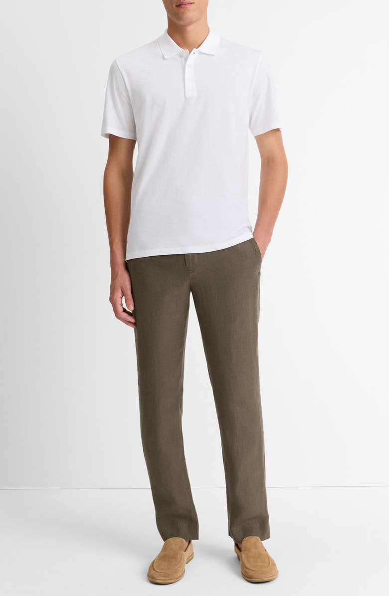 Vince Solid Pima Cotton Polo, Alternate, color, Optic White