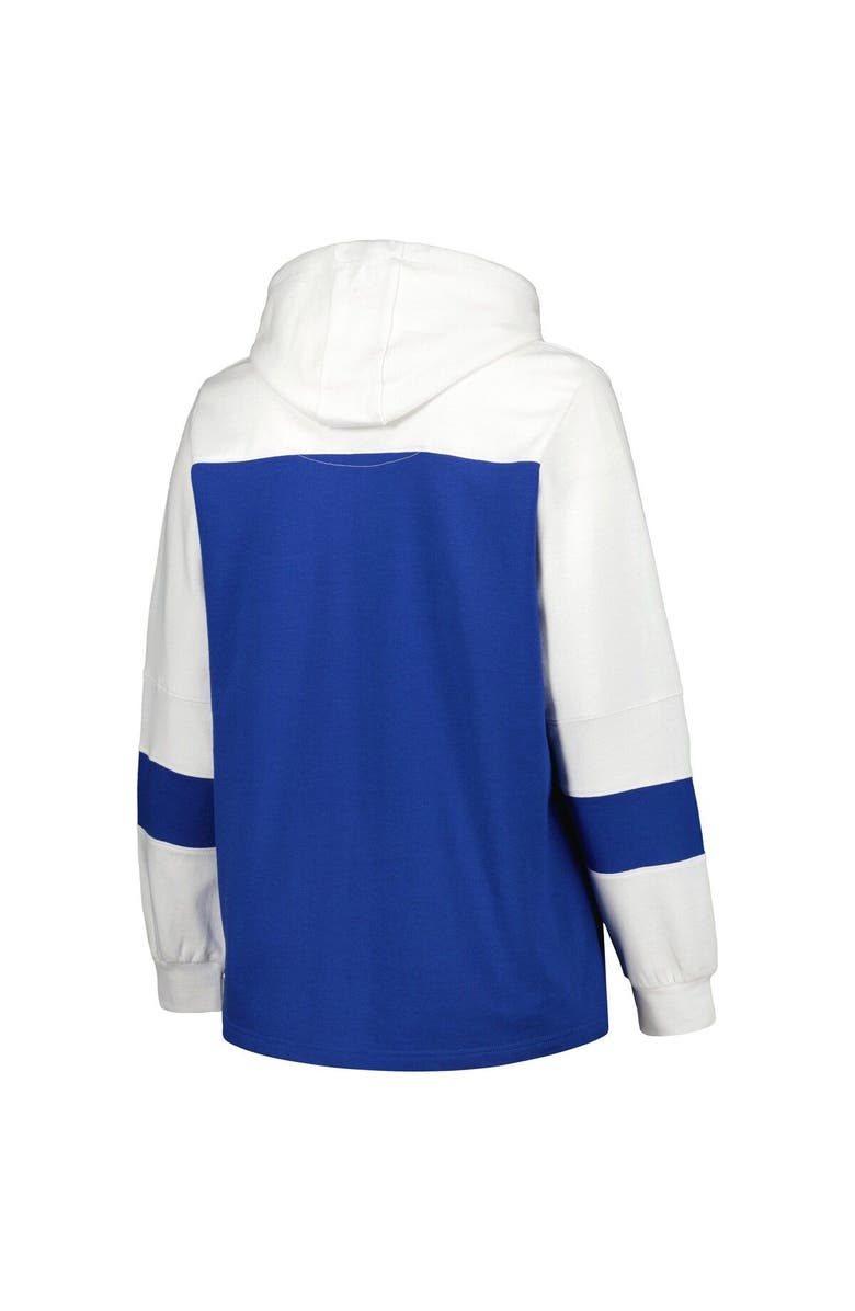 PROFILE Women's Royal Toronto Blue Jays Plus Size Colorblock Pullover Hoodie, Alternate, color, 