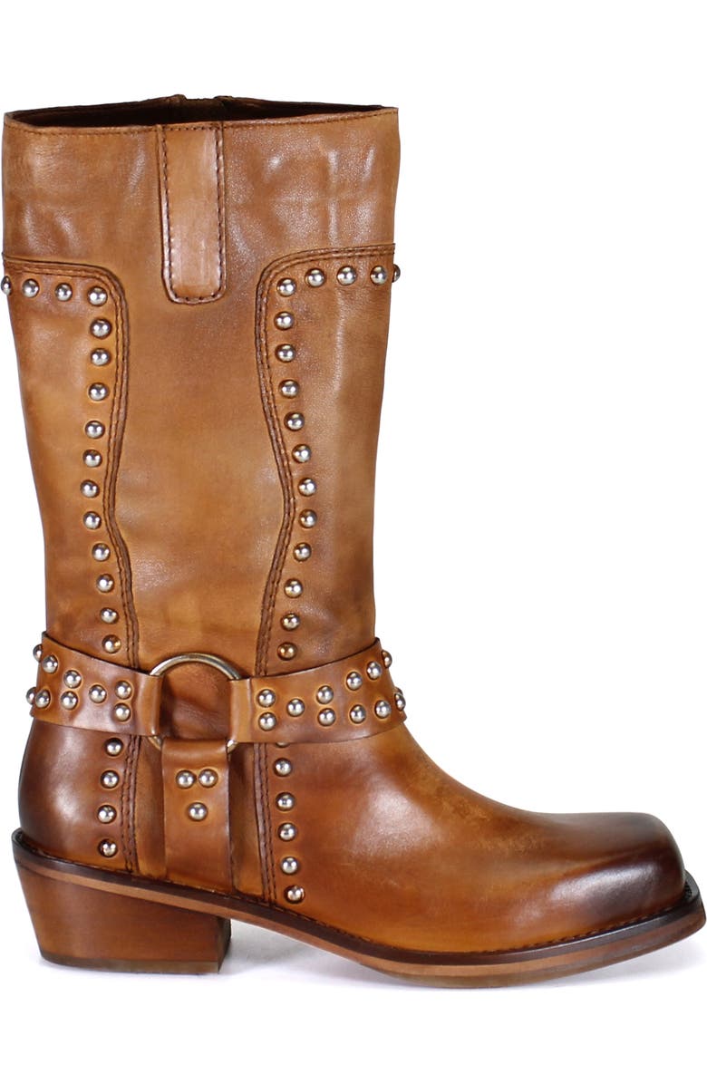 Diba True VAL UABLE Leather Mid Calf Studded Harness Boot, Alternate, color, Tan