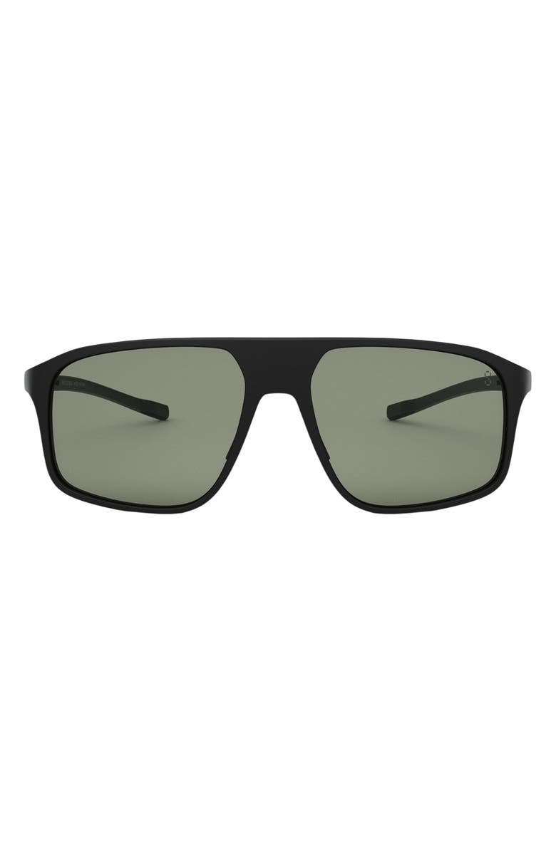 TAG Heuer Bolide 59mm Geometric Sunglasses, Main, color, Matte Black / Green Polarized