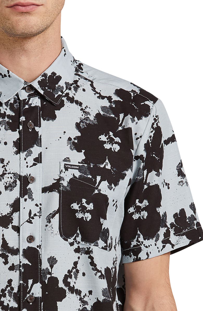 Volcom Burres Floral Short Sleeve Button-Up Shirt, Alternate, color,