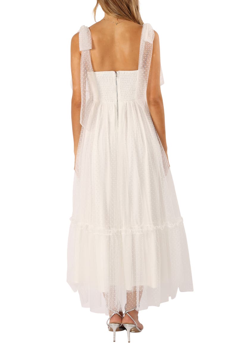 Floret Bow Strap Sweetheart Neck Maxi Dress, Alternate, color, OFF WHITE