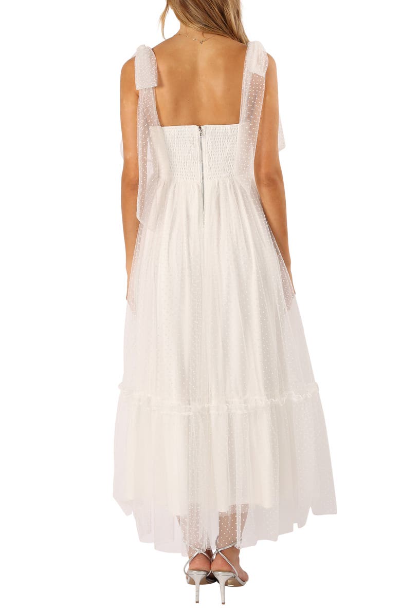Floret Bow Strap Sweetheart Neck Maxi Dress
