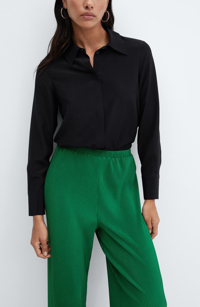 MANGO Pleated Palazzo Pants, Alternate, color,