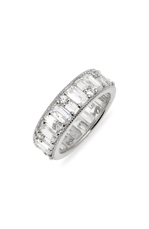 Sterling Silver & Cubic Zirconia Eternity Band Ring