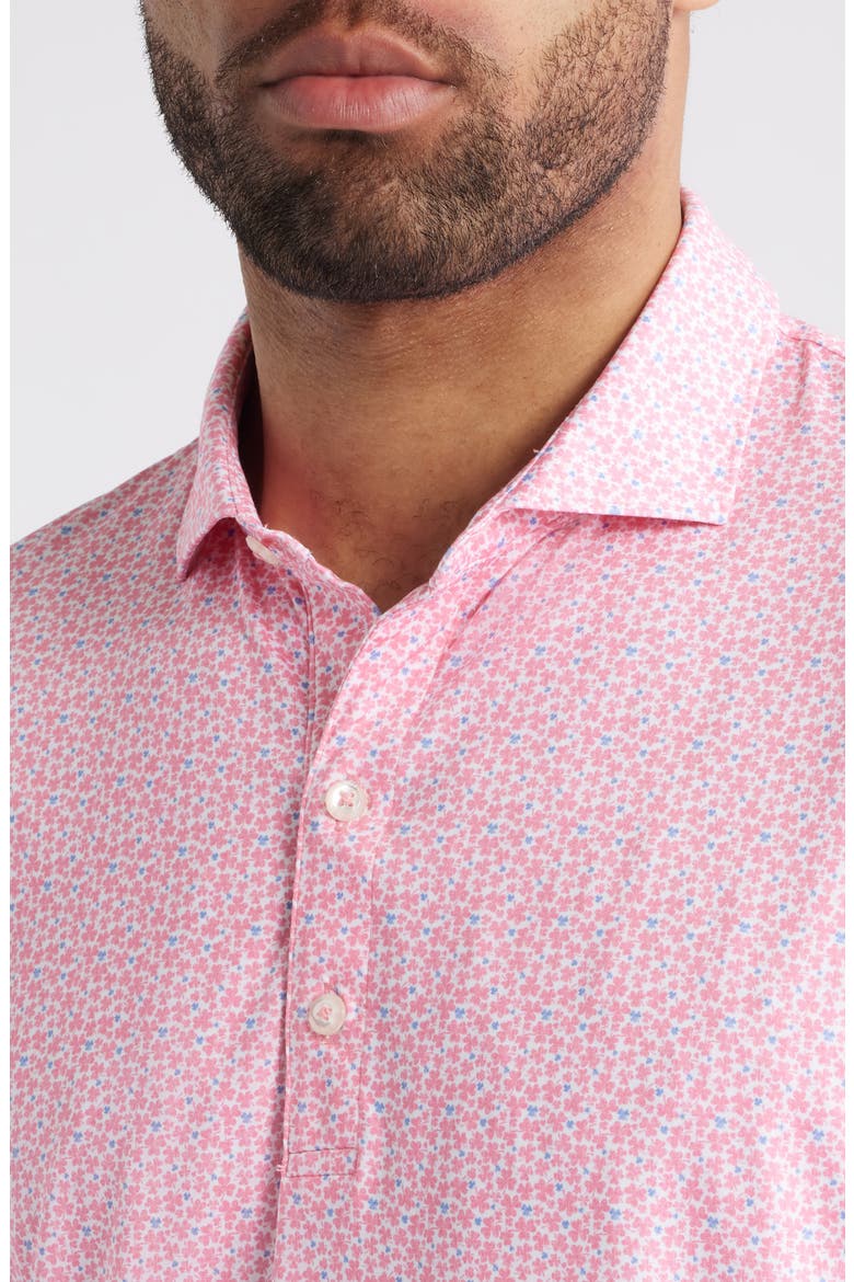 Four Leaf Clover Print Featherweight Performance Polo, Alternate, color, AZALEA