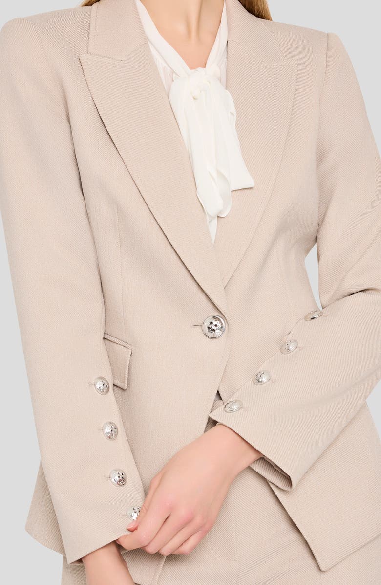 Tahari ASL One-Button Blazer, Alternate, color, Oatmeal
