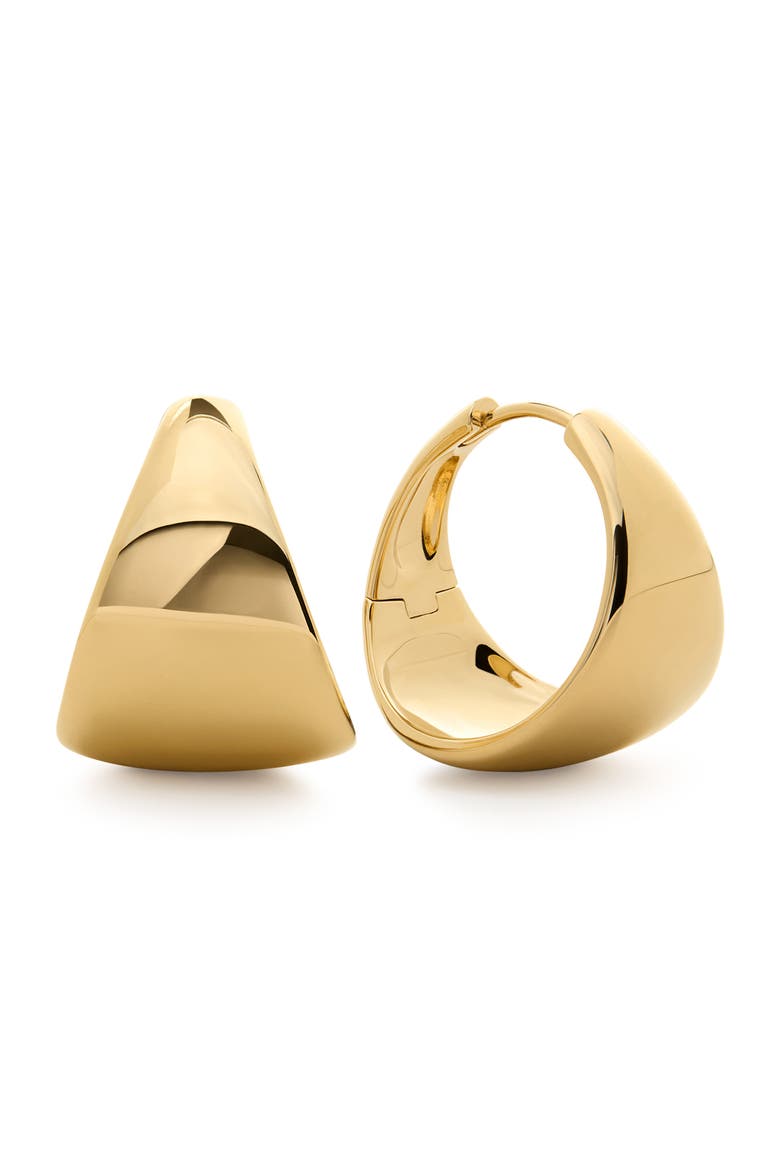Large Tapered Hoop Earrings, Main, color, 18CT GOLD VERMEIL