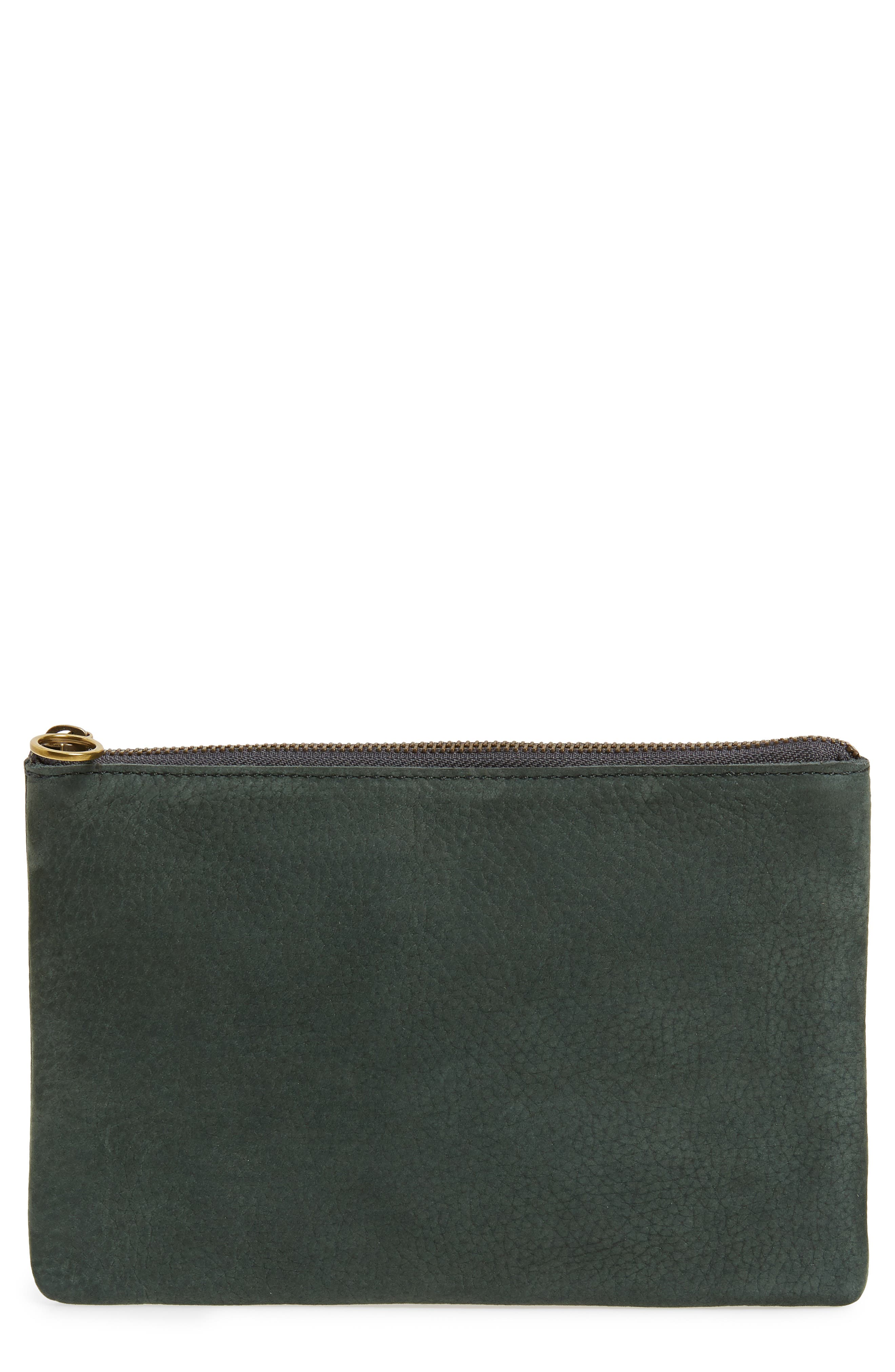 Madewell The Leather Pouch Clutch, Main, color, 