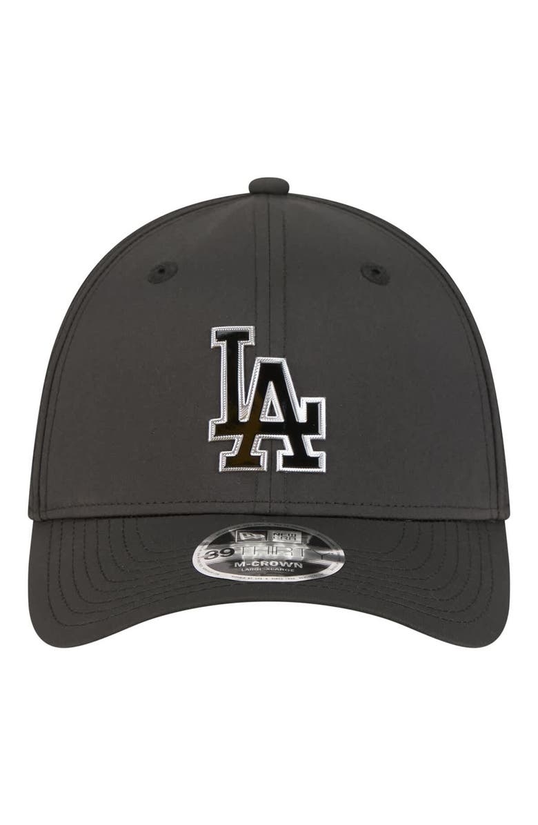 New Era Men's New Era Black Los Angeles Dodgers Metallic 39THIRTY M-Crown Flex Hat, Alternate, color, Black