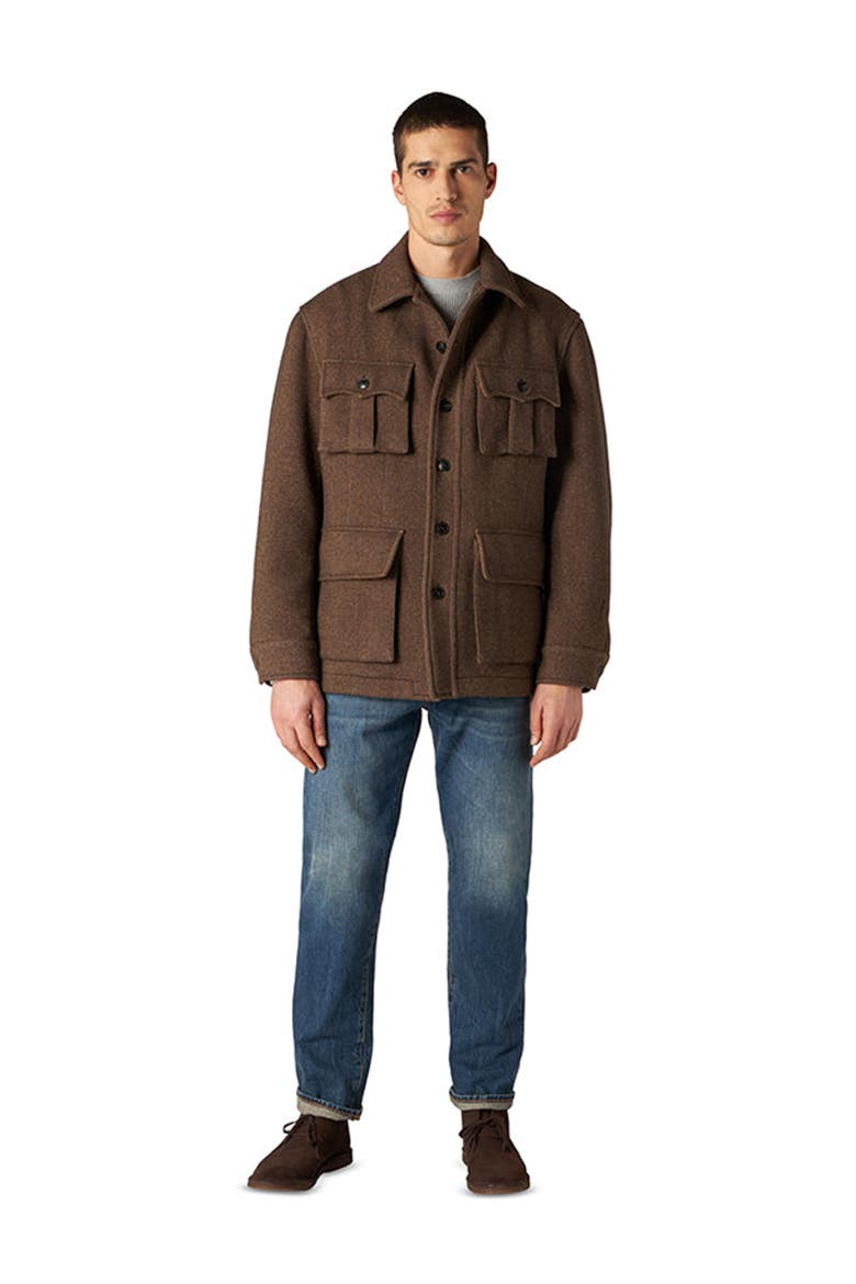 Carlo Sahariana Wool Jacket, Alternate, color, BROWN