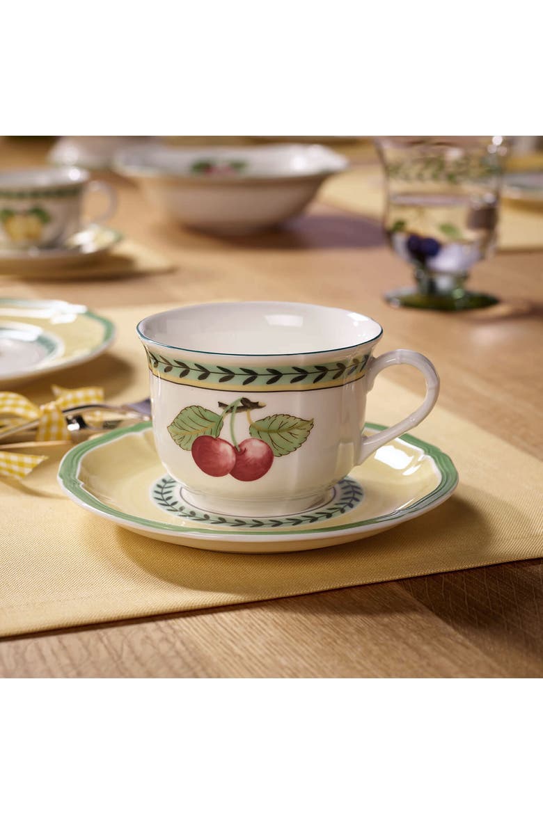 French Garden Fleurence Breakfast /Cream Soup Cup Saucer, Alternate, color, Yellow
