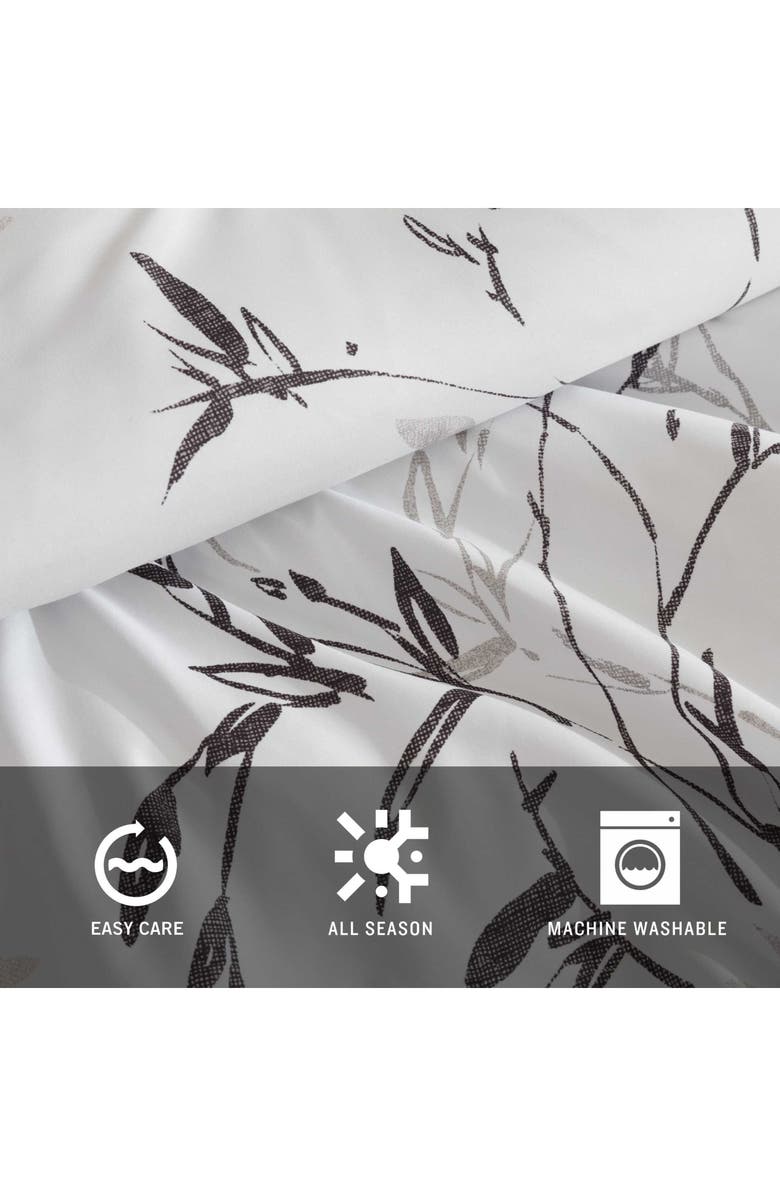 Kenneth Cole New York Ink Wash Vine Comforter & Throw Set, Alternate, color, Charcoal