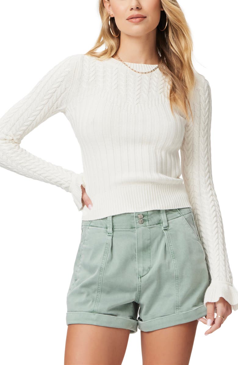 PAIGE Brooklyn High Waist Utility Shorts, Alternate, color, Vintage Dusty Sage