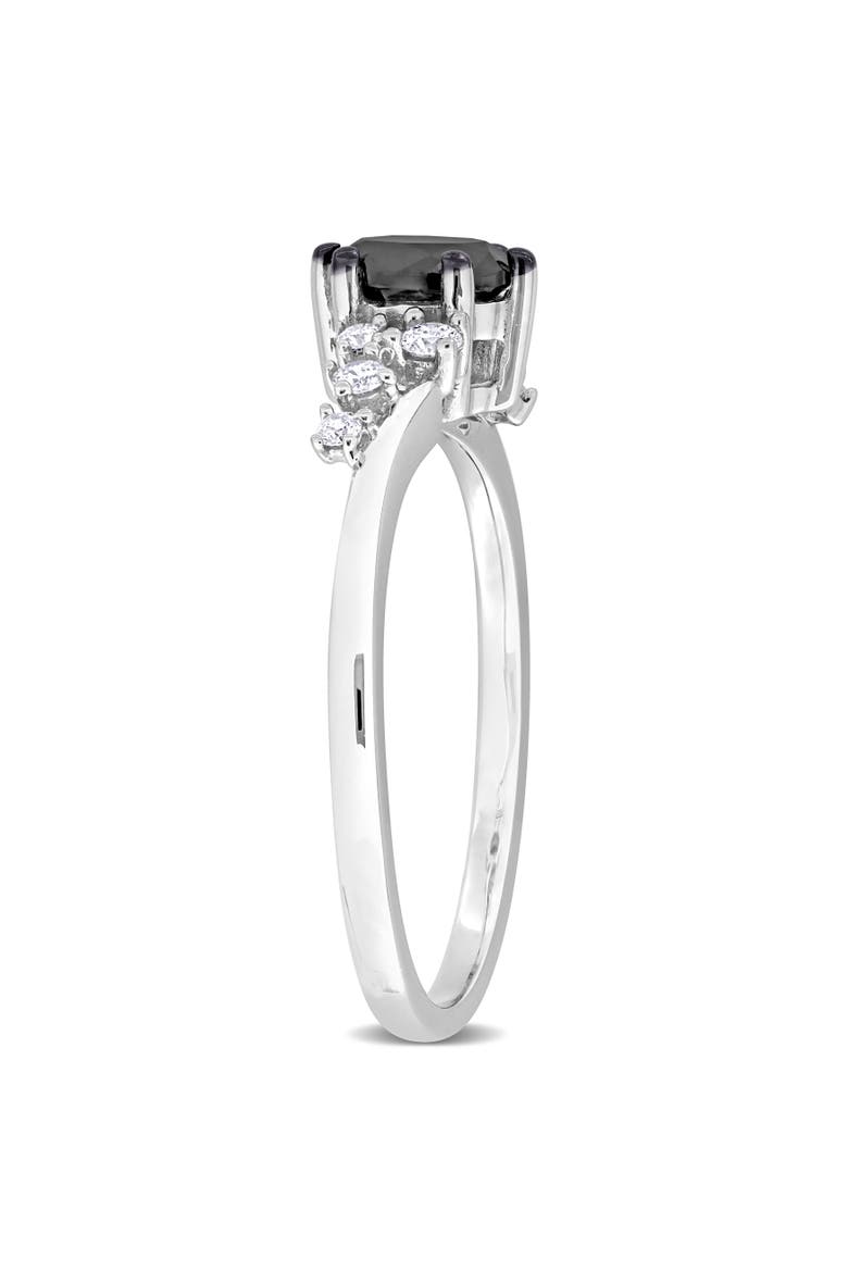 Black & White Diamond Oval Cluster Ring 14k, Alternate, color, 14k White Gold