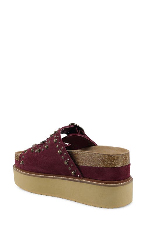 Zigi Studded Platform Sandal In Burgundy