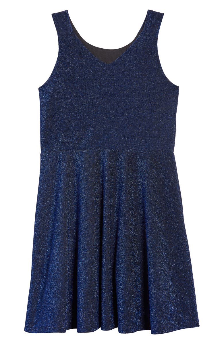 Ava & Yelly Kids' Metallic Sleeveless Skater Dress, Alternate, color, 