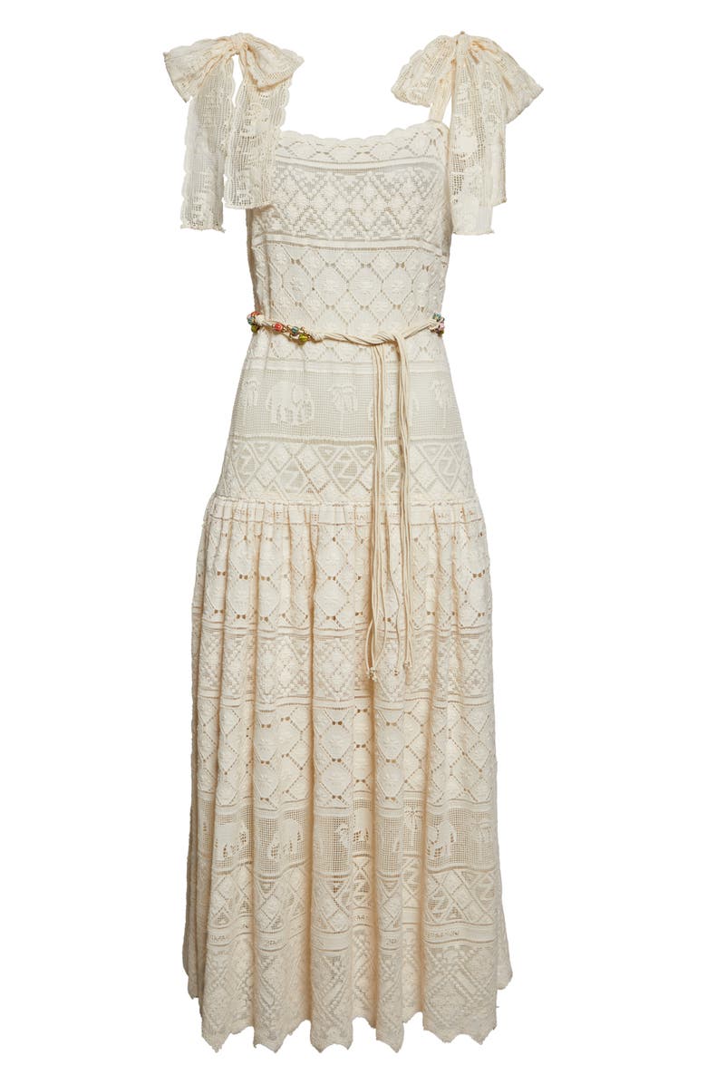Zimmermann Indra Lace Cover-Up Sundress, Alternate, color, Tea