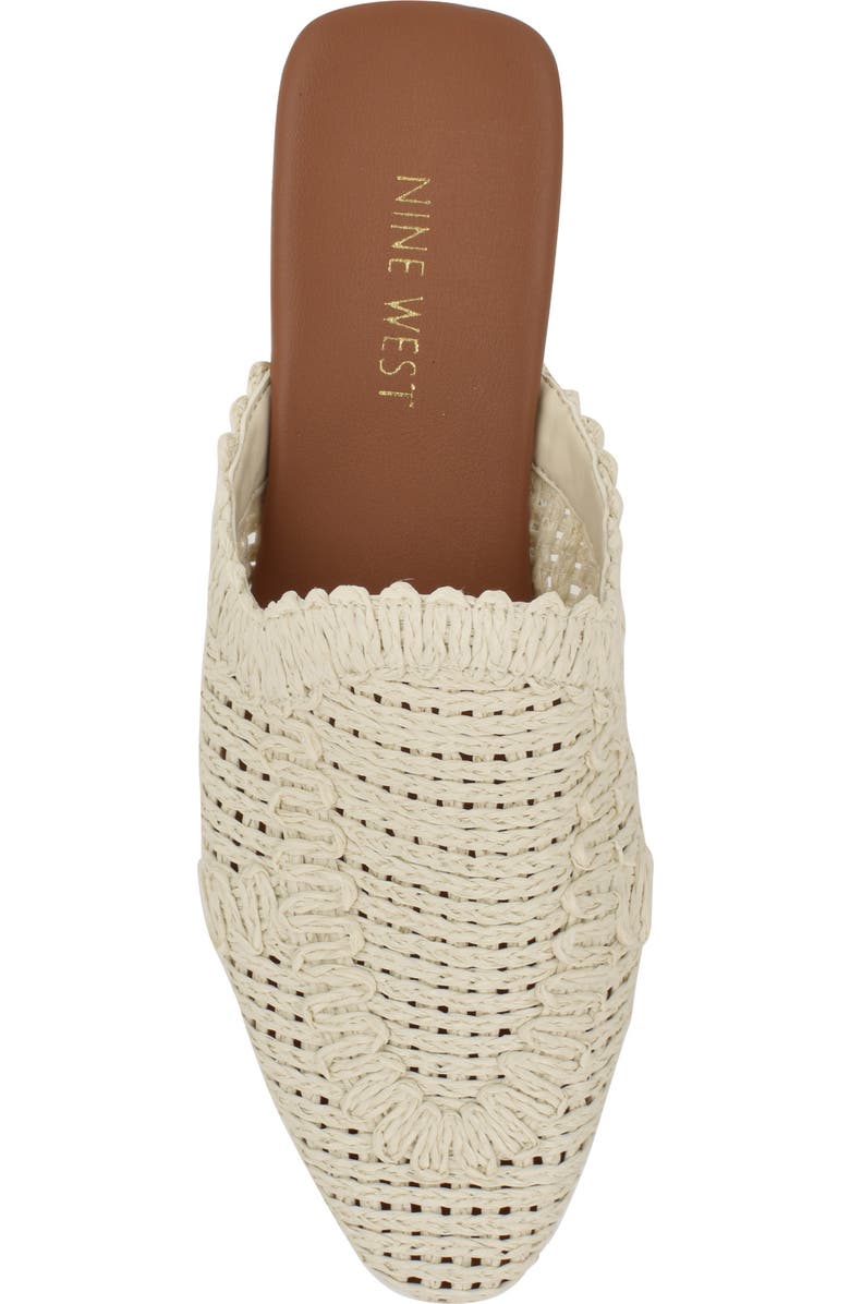 Nine West Canoli Raffia Mule, Alternate, color, Chic Cream