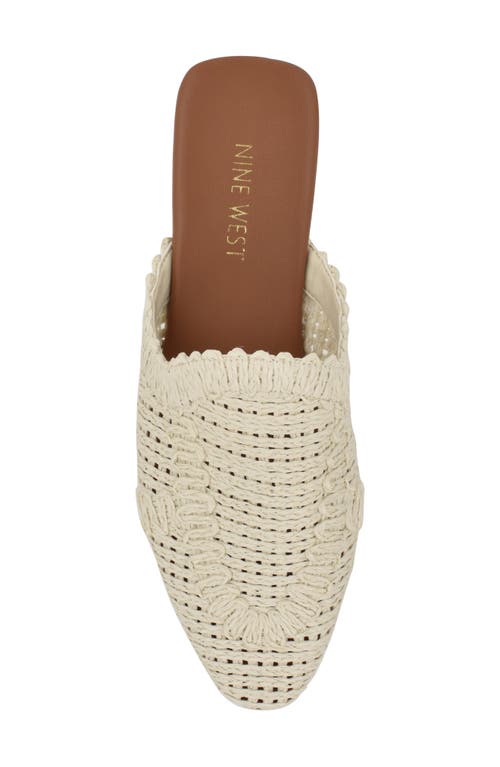 Nine West Canoli Raffia Mule In Chic Cream