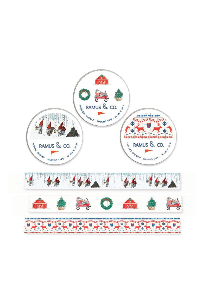 December Classics Winter Masking Tape - 3ct Rolls, Assorted, Main, color, Multi-Pack