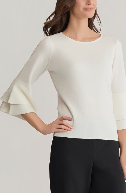 Kasper Double Flare Sleeve Sweater In Neutral